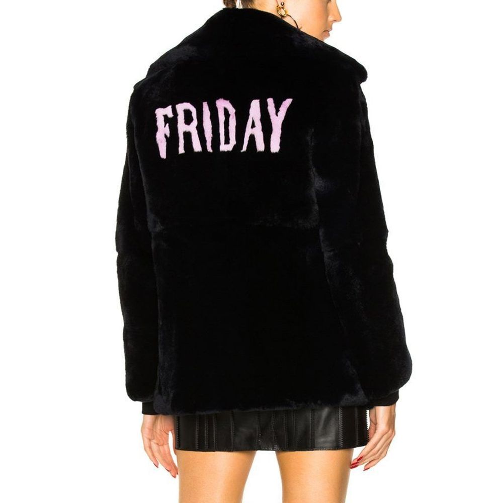 Blue Rabbit Fur Full-Length Jacket