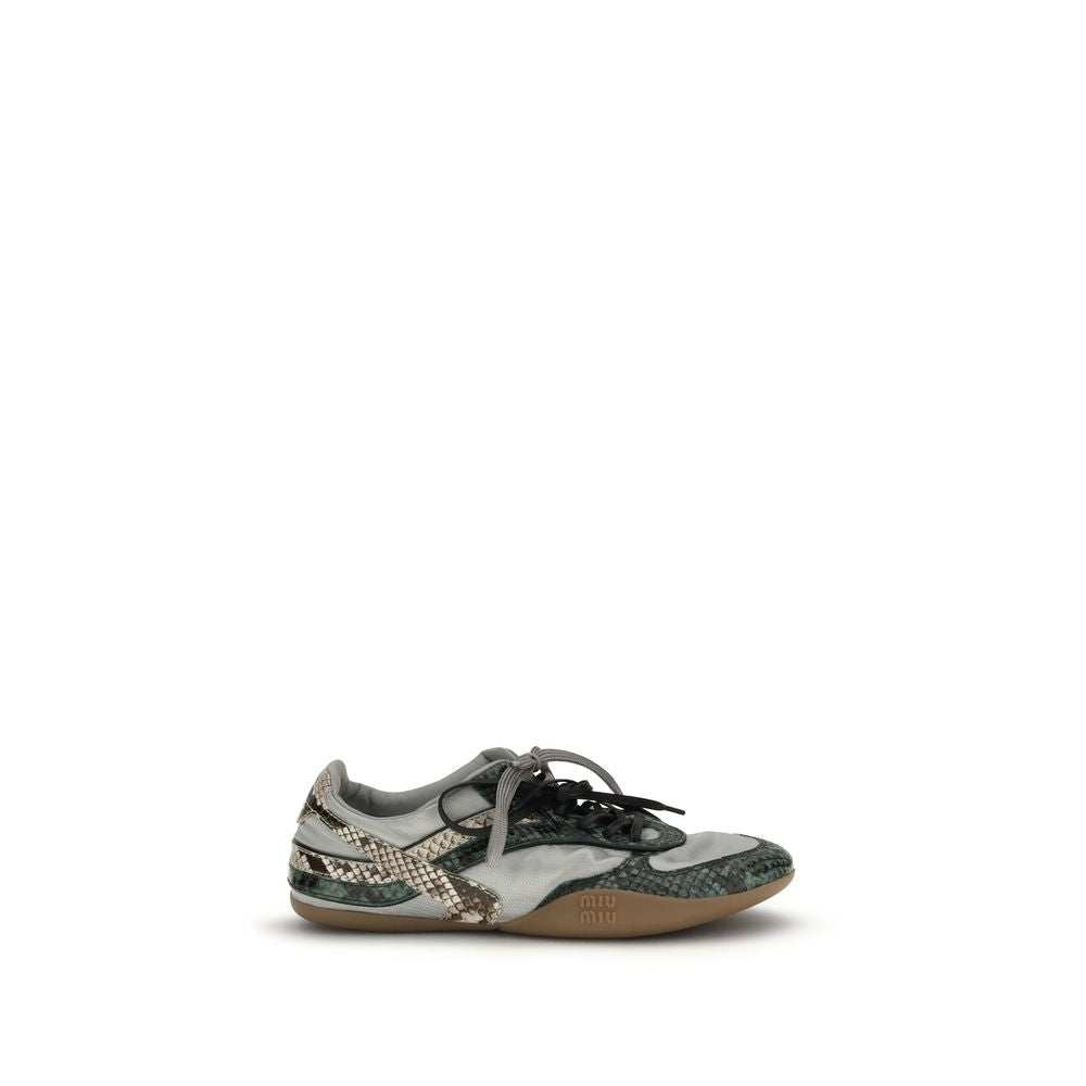 Gray Other Fibres Athletic Sneakers