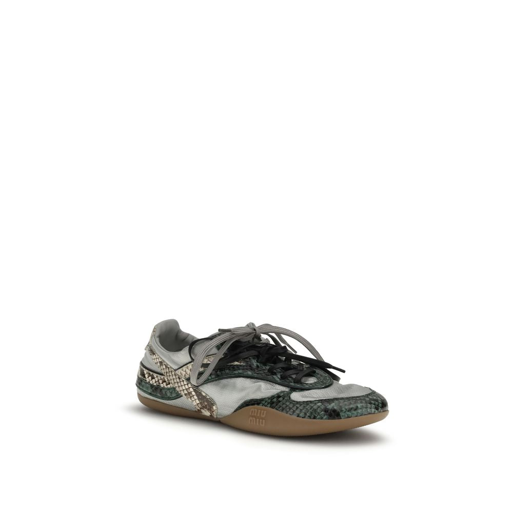 Gray Other Fibres Athletic Sneakers