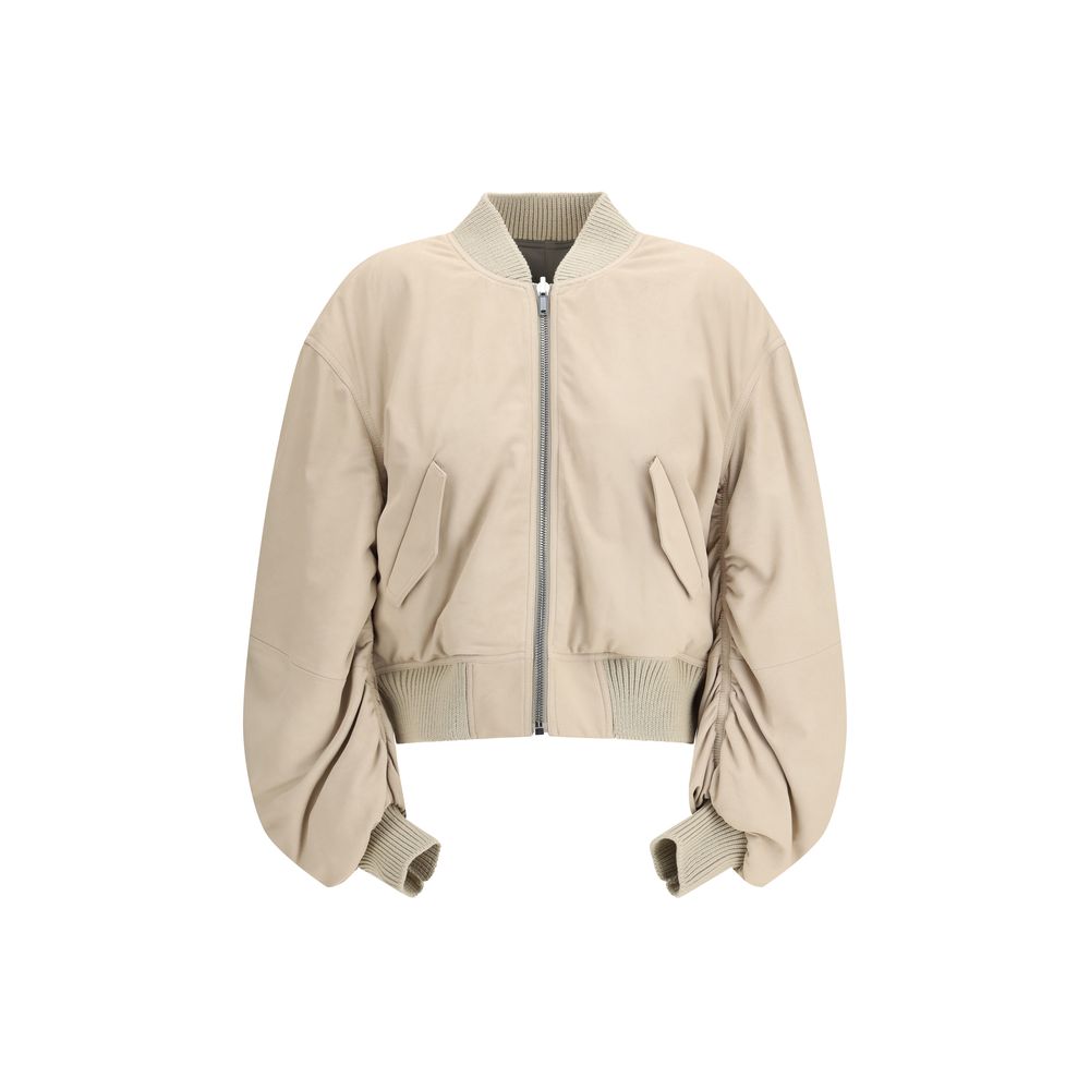 Beige Lamb Ovis Aries Bomber