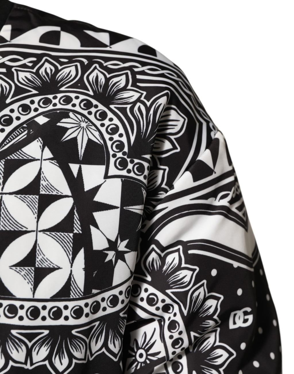Black White BandanaPrint Men Bomber  Jacket