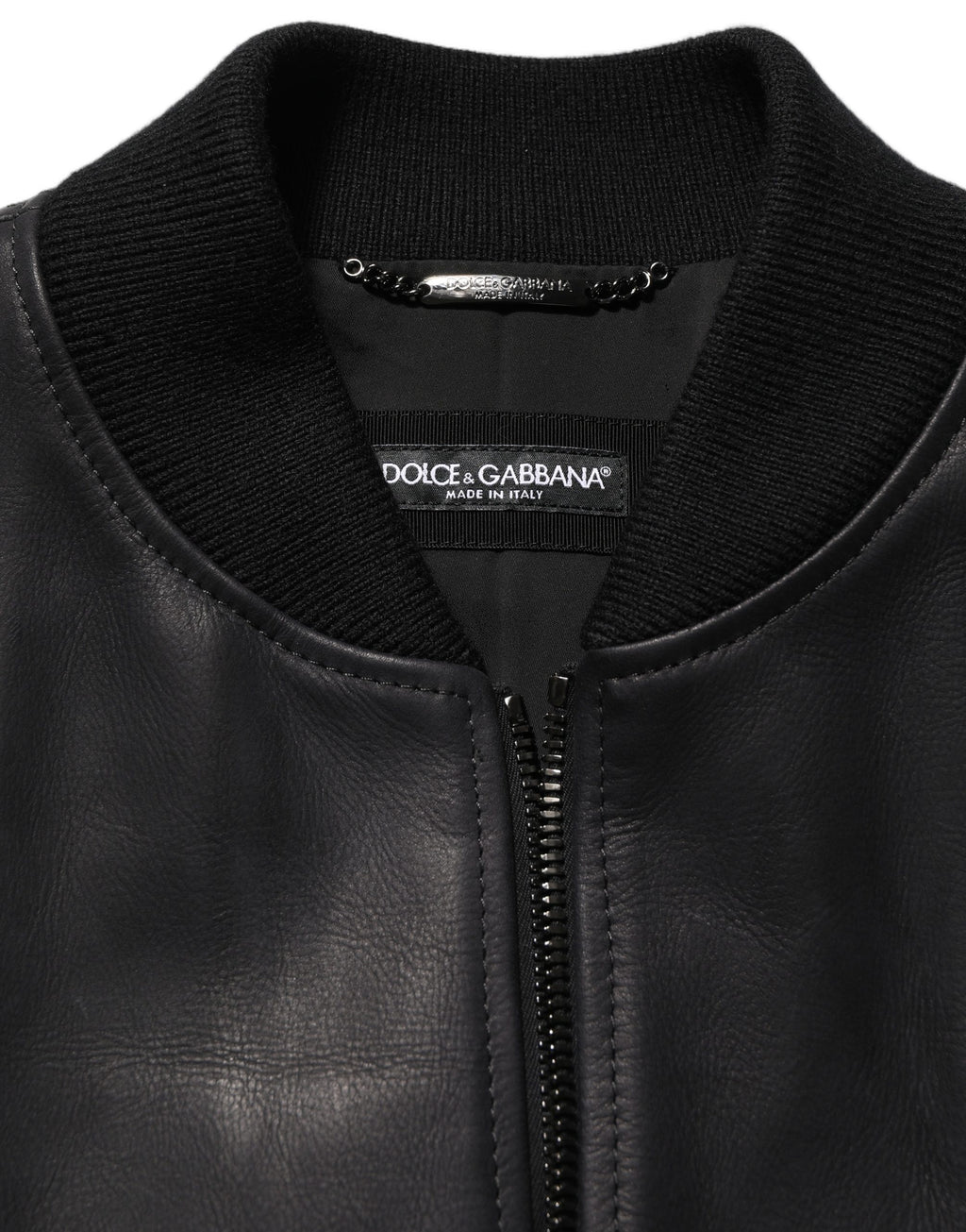 Black Leather Full Zip Men Biker Jacket
