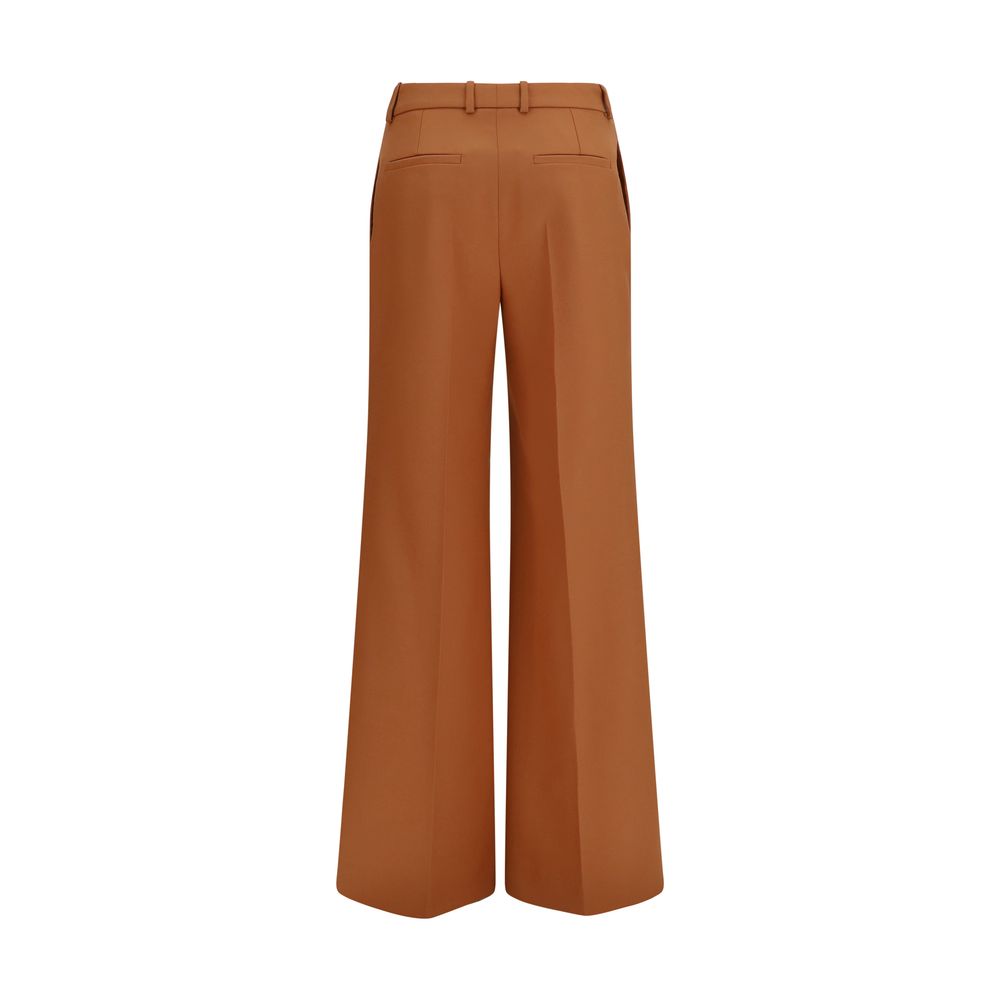 Orange Cotton Flared Pants