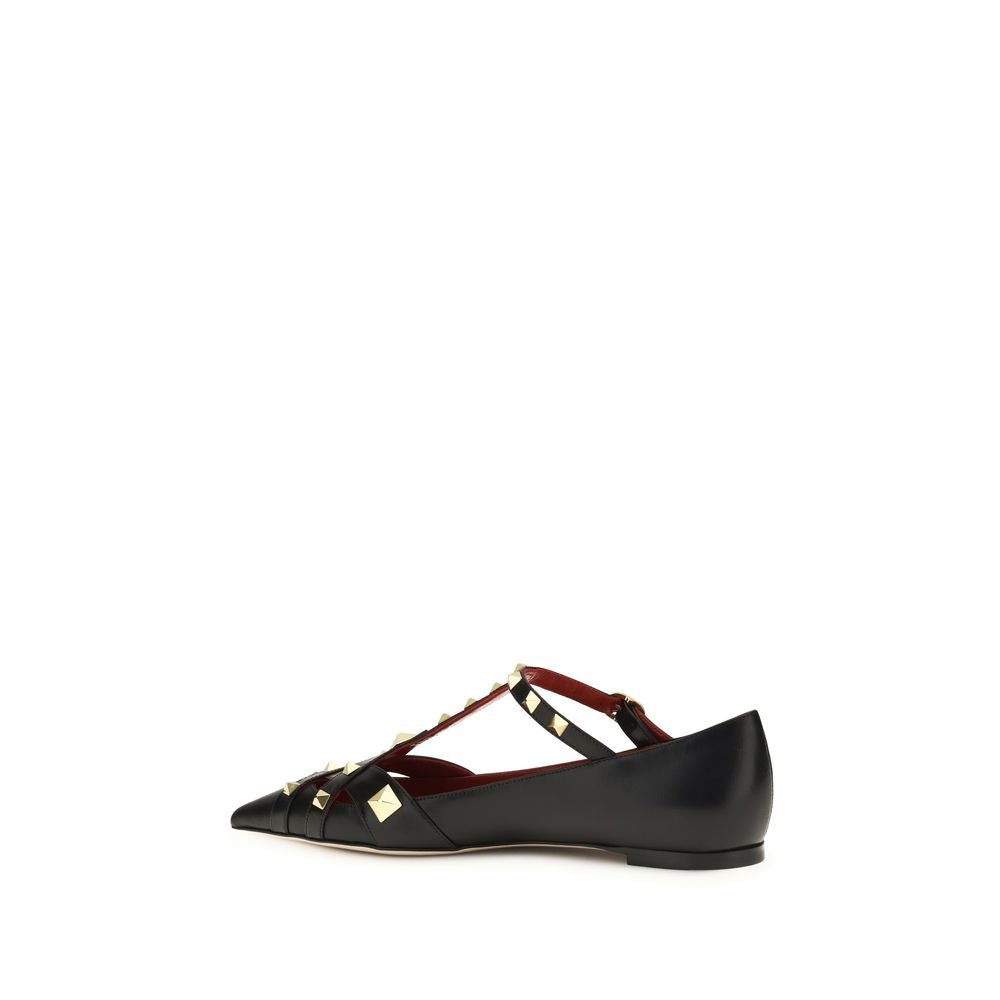 Black Goatskin Ballet Flats