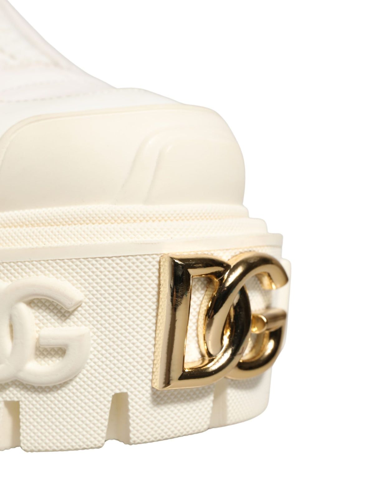 White Leather Rubber Logo Ankle Boots Shoes