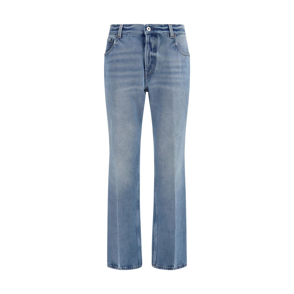 Blue Polyester Relaxed Fit Jeans