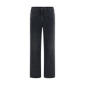Black Cotton Straight-Leg Jeans