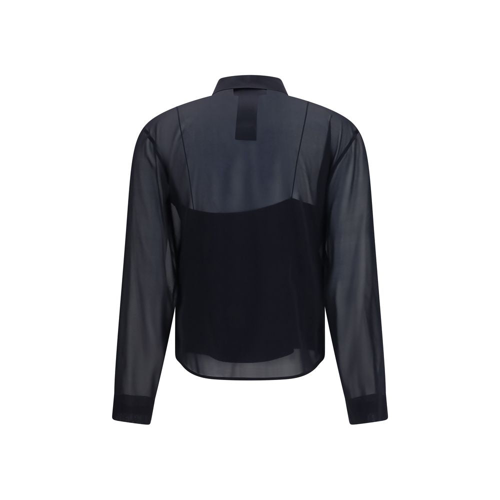Black Silk Pattern Shirt