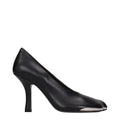 Black Leather High Heel Pumps