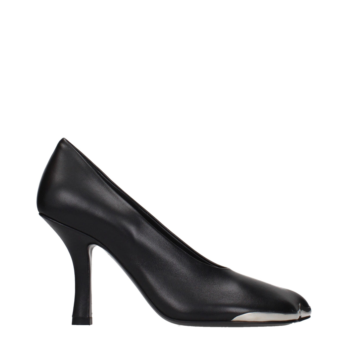 Black Leather High Heel Pumps