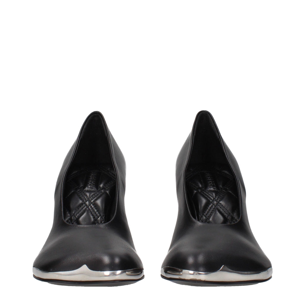 Black Leather High Heel Pumps