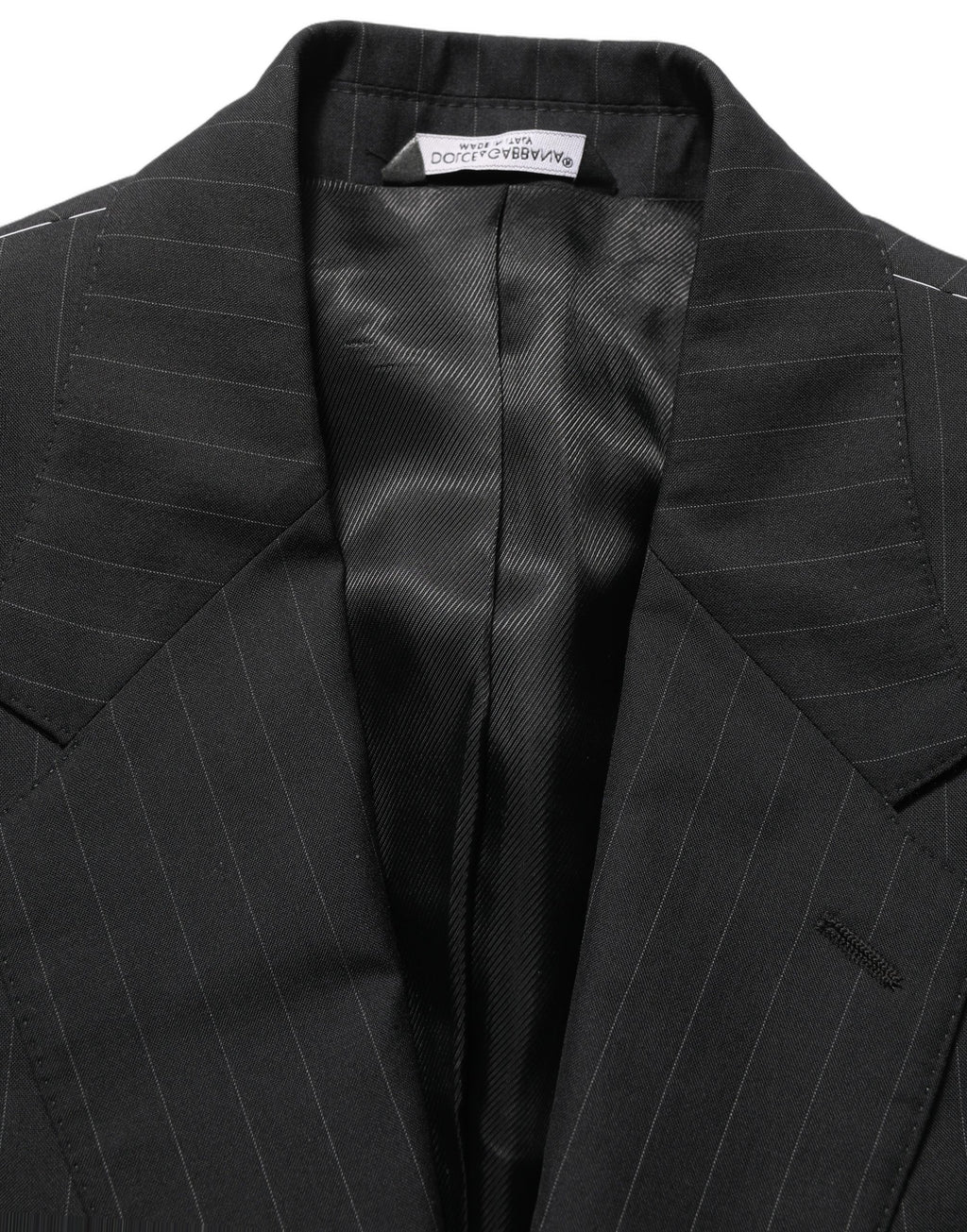 Dark Gray Stripes Wool Single Breasted Blazer