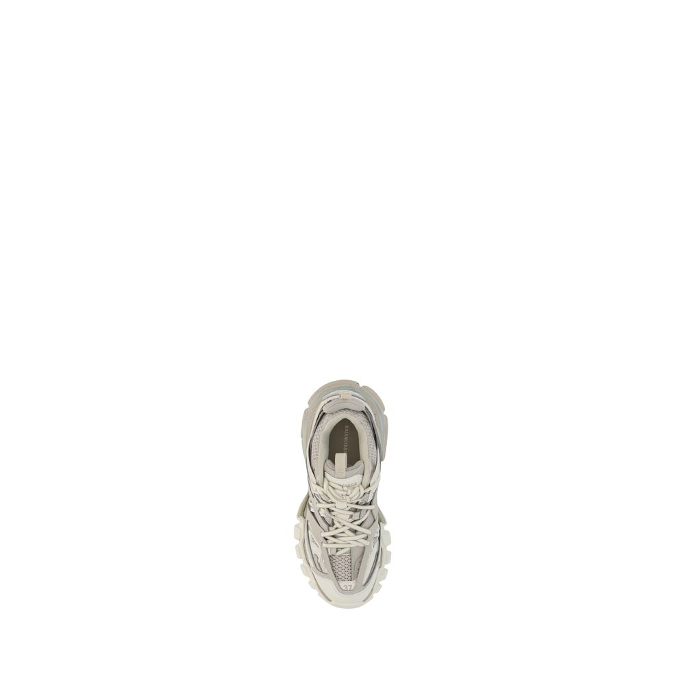 White Nylon Athletic Sneakers
