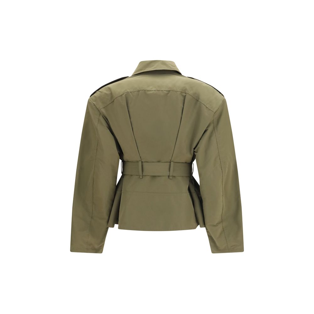 Bicolor Cotton Full-Length Jacket