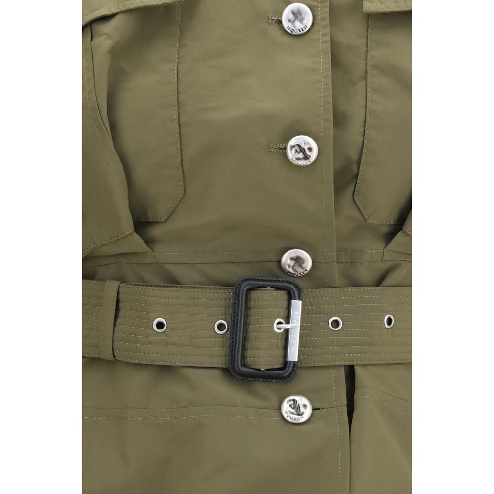 Bicolor Cotton Full-Length Jacket