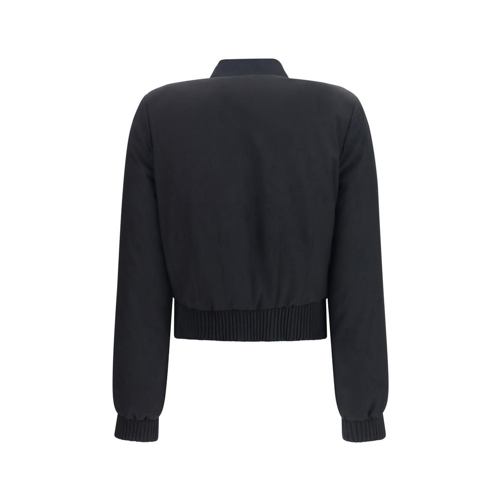 Black Polyester Bomber
