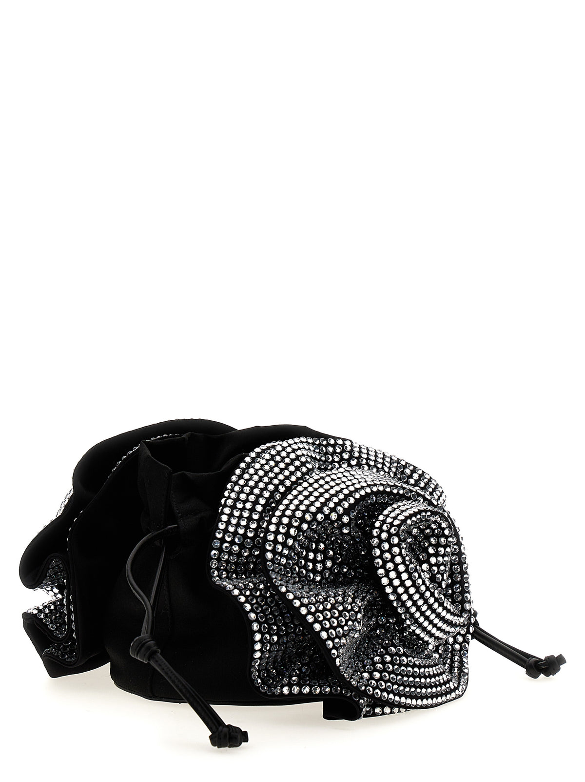 Black Viscose Crossbody Bag