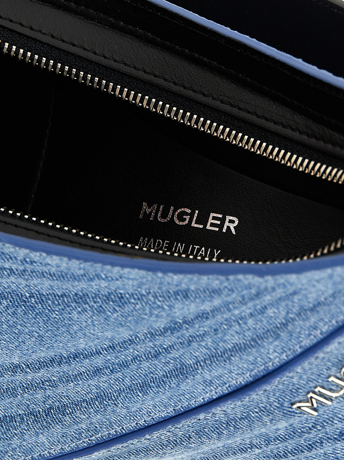 Blue Calfskin Shoulder Bag