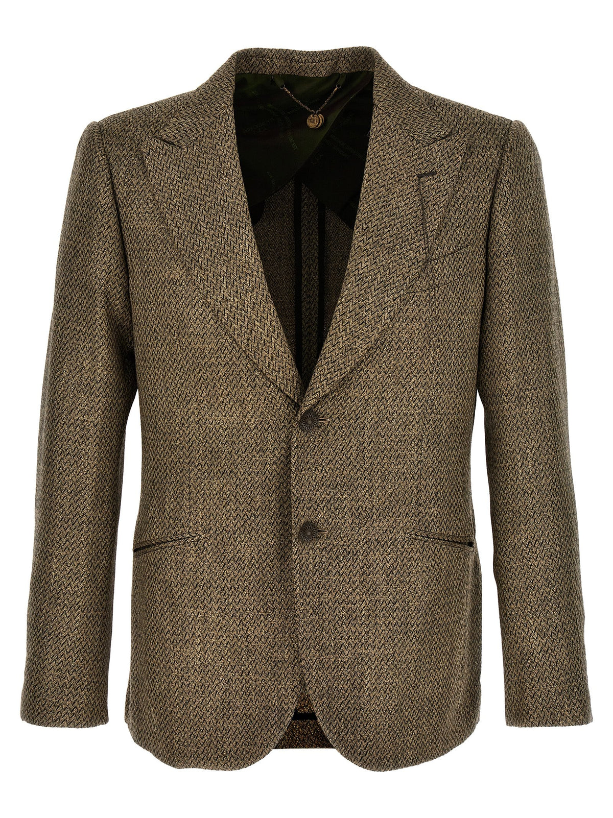 Beige Alpaca Leather Blazer