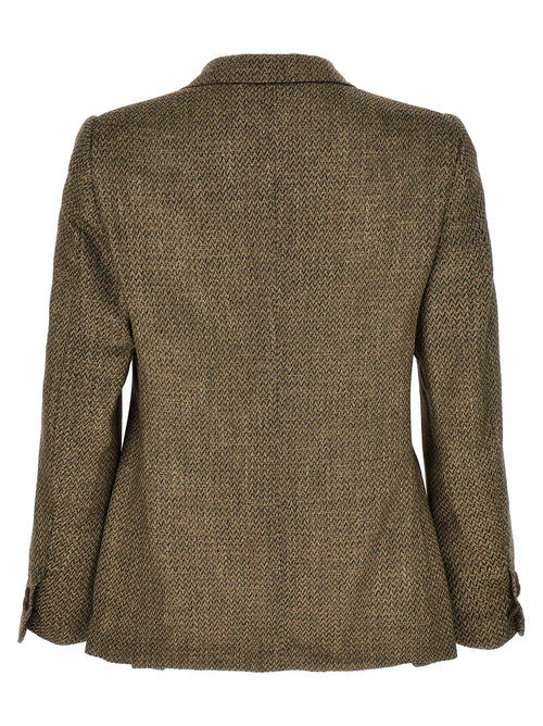 Beige Alpaca Leather Blazer