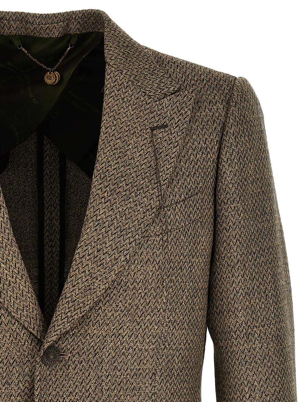 Beige Alpaca Leather Blazer