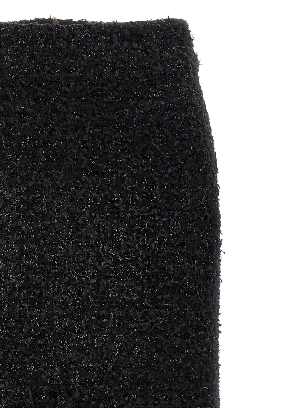 Black Cotton Midi Skirt