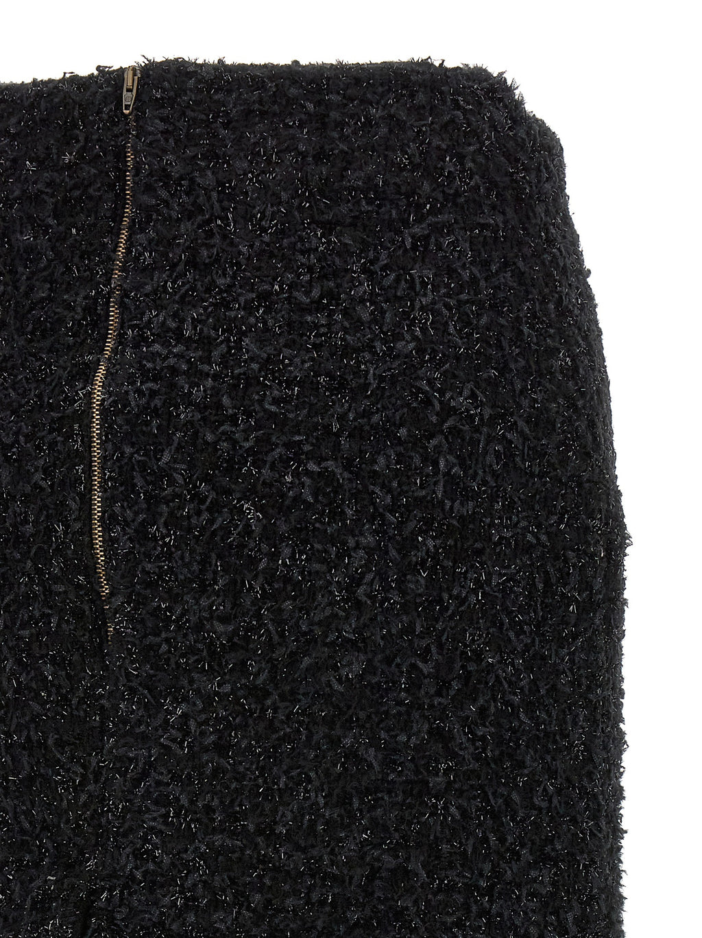 Black Cotton Midi Skirt