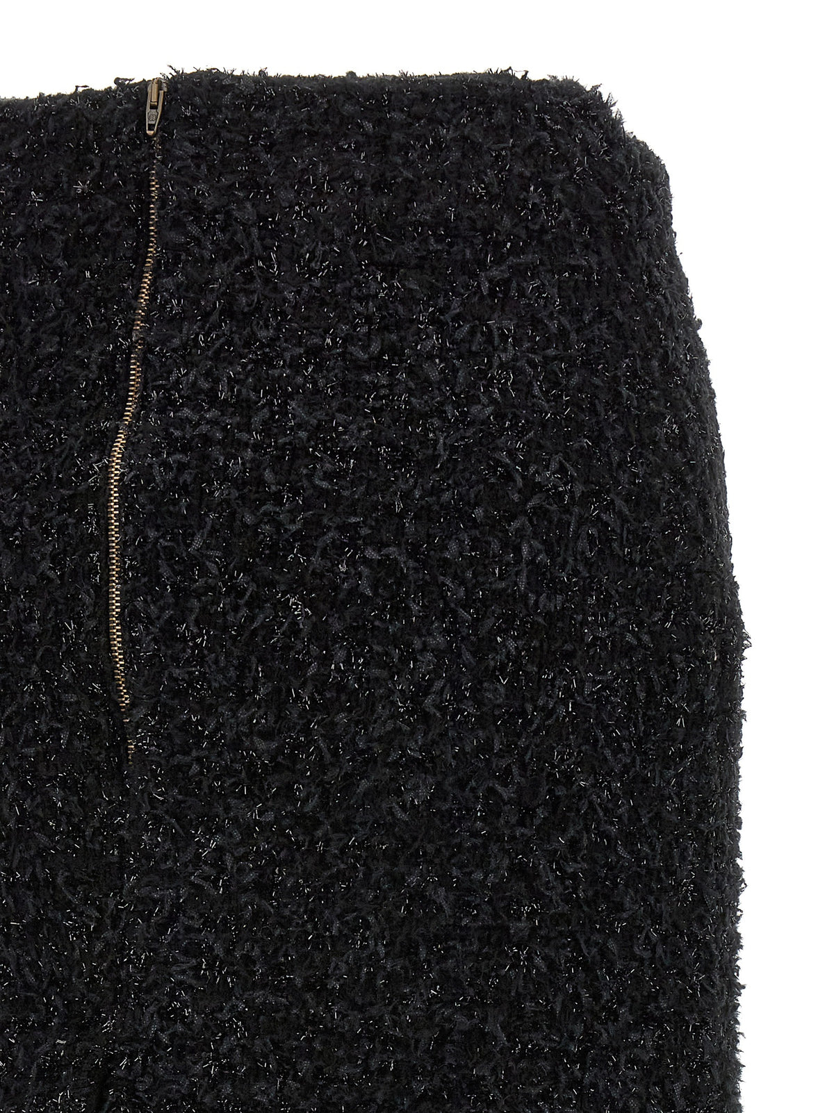 Black Cotton Midi Skirt