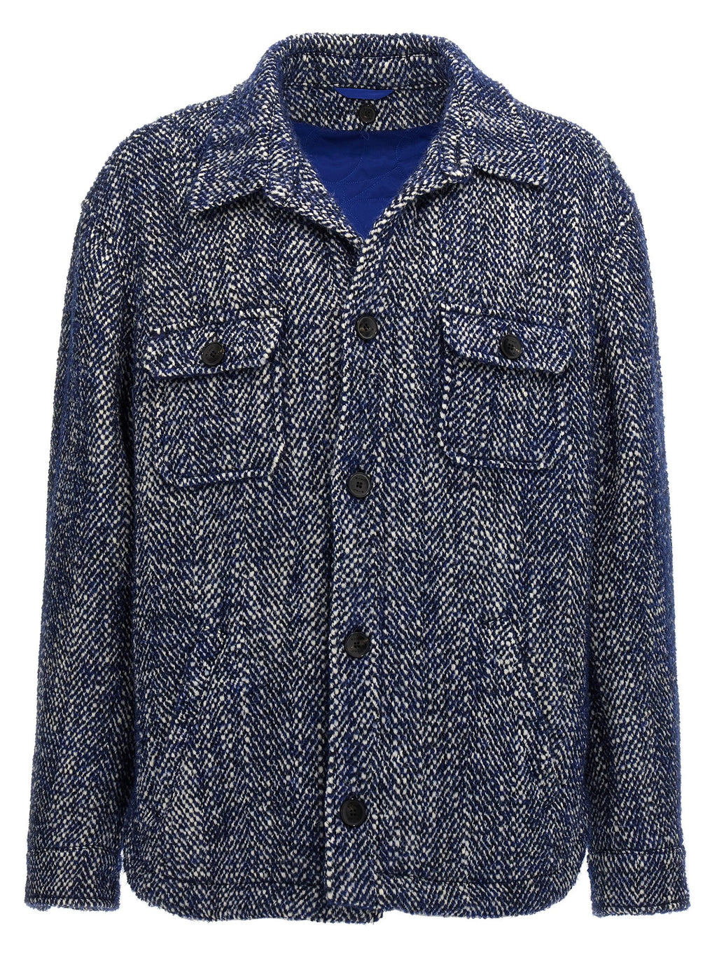 Blue Wool Full-Length Jacket