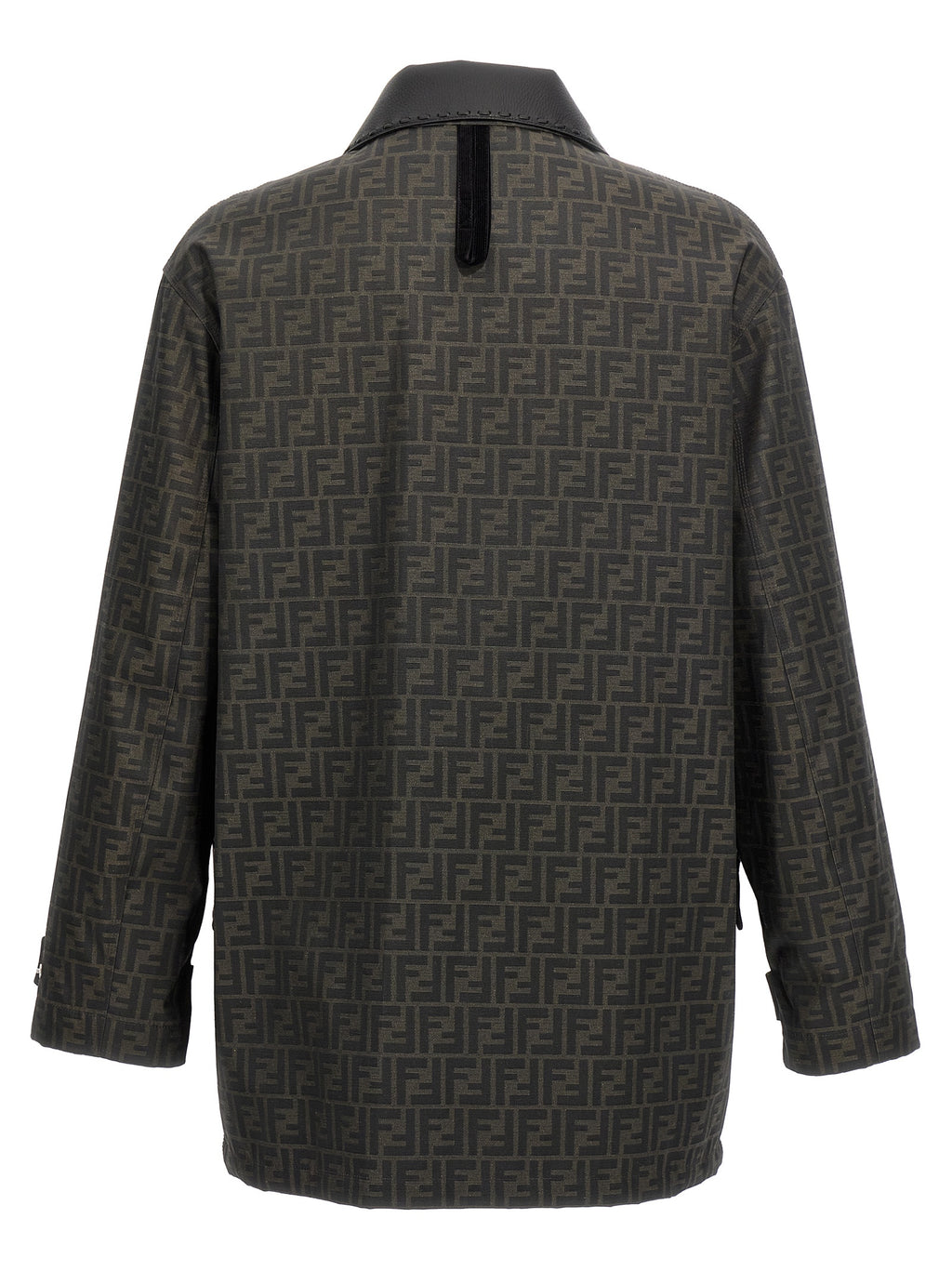 Brown Polyester Full-Length Jacket
