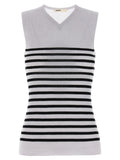 Bicolor Wool Sleeveles T-Shirt