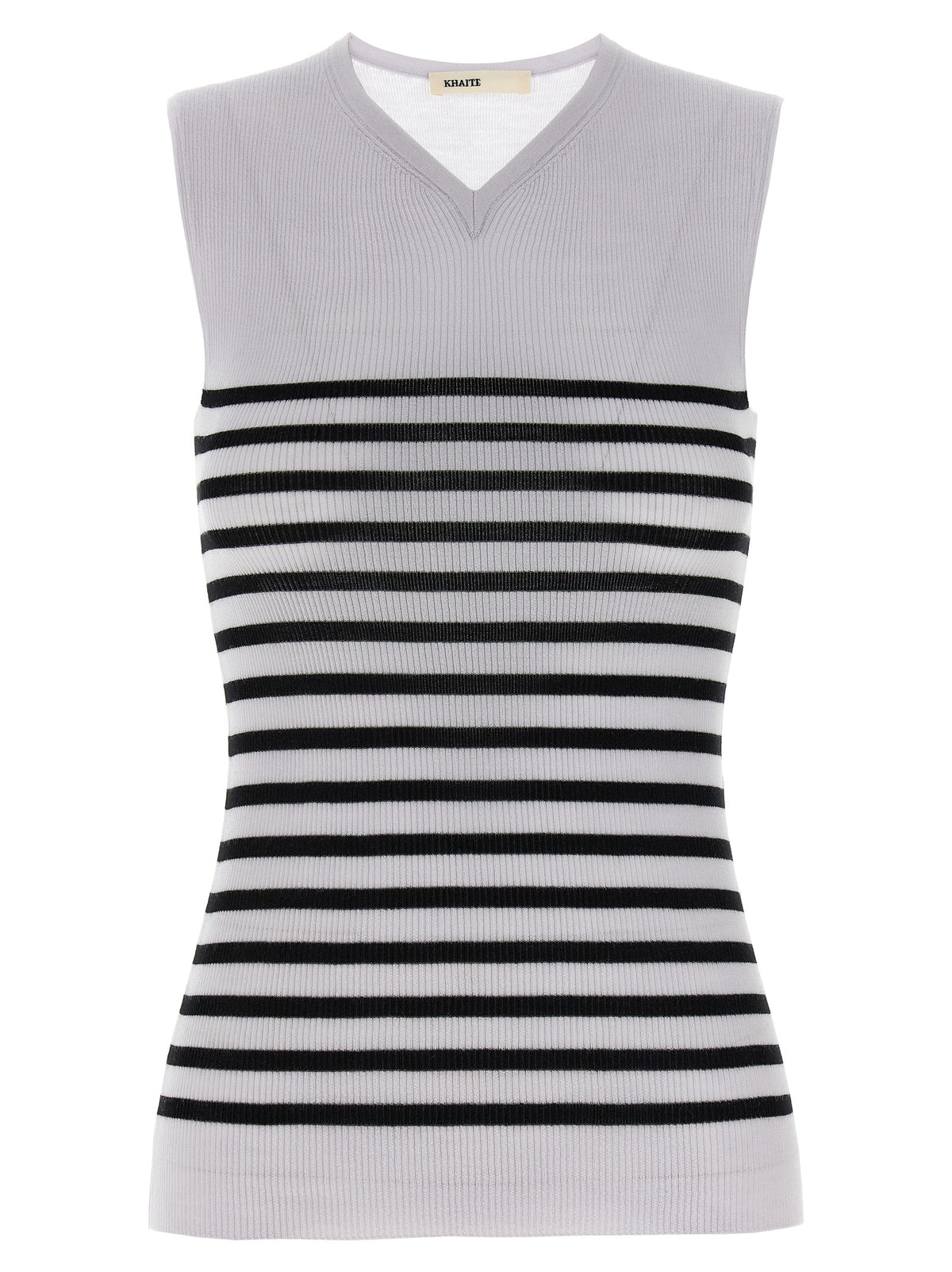 Bicolor Wool Sleeveles T-Shirt