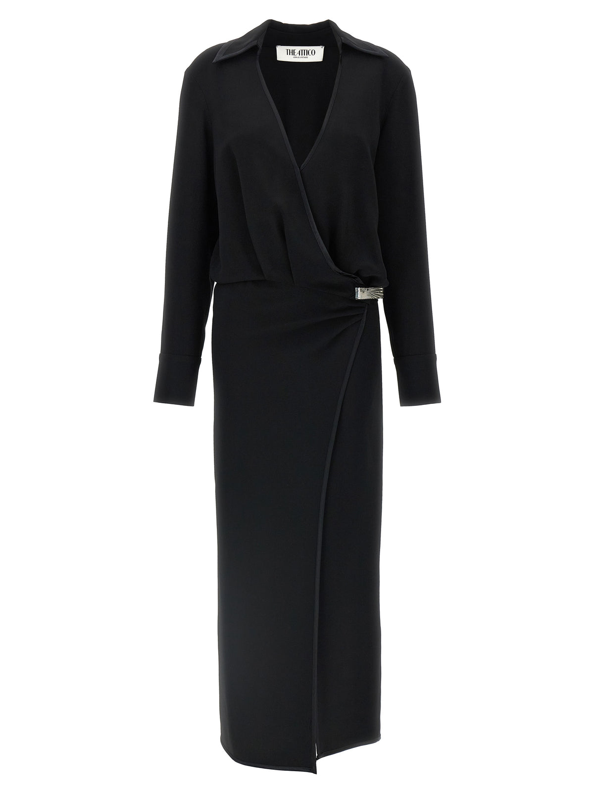 Black Marabou Midi Dress
