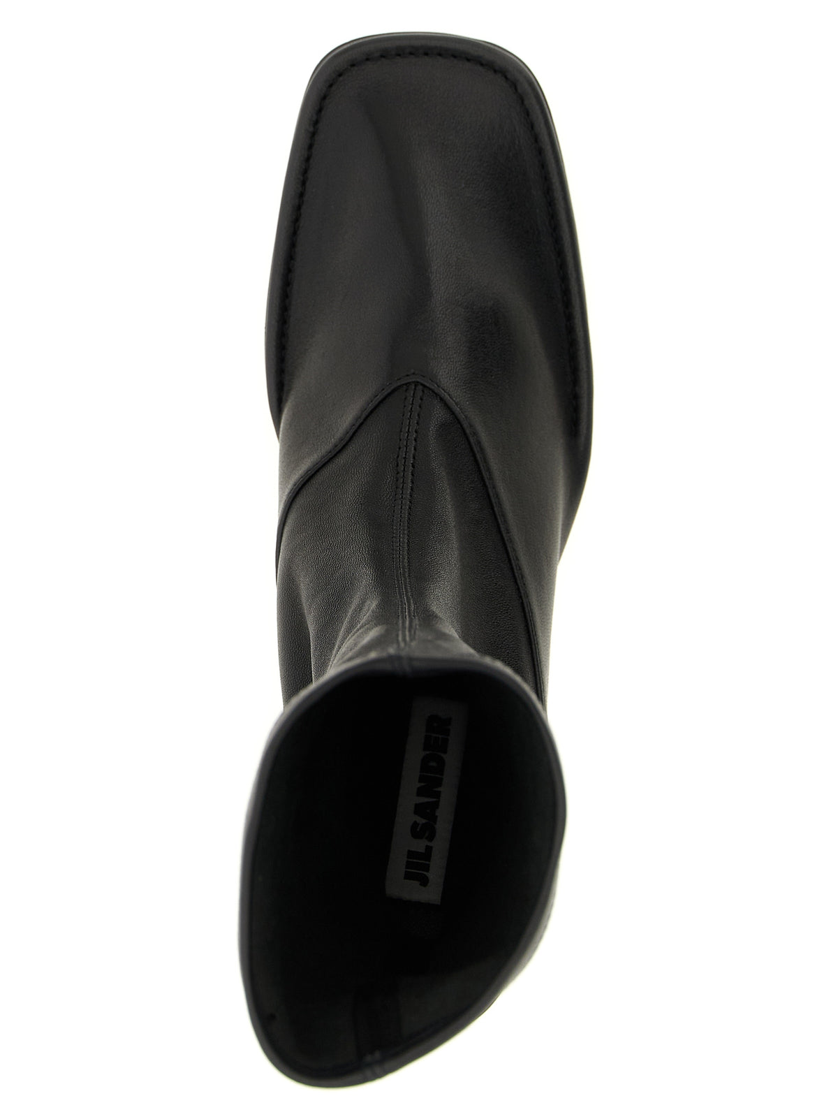 Black Lamb Leather Ankle Boots