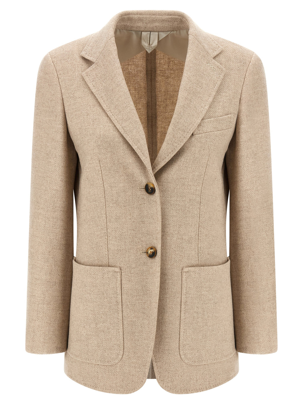 Beige Alpaca Leather Blazer