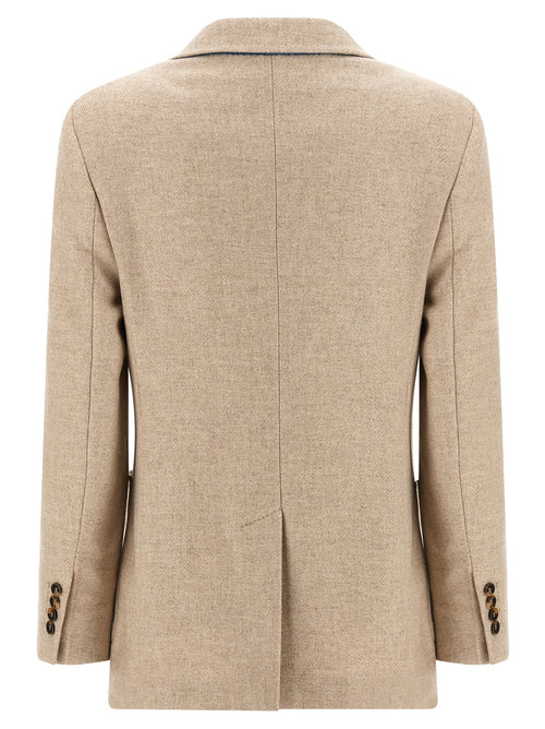 Beige Alpaca Leather Blazer