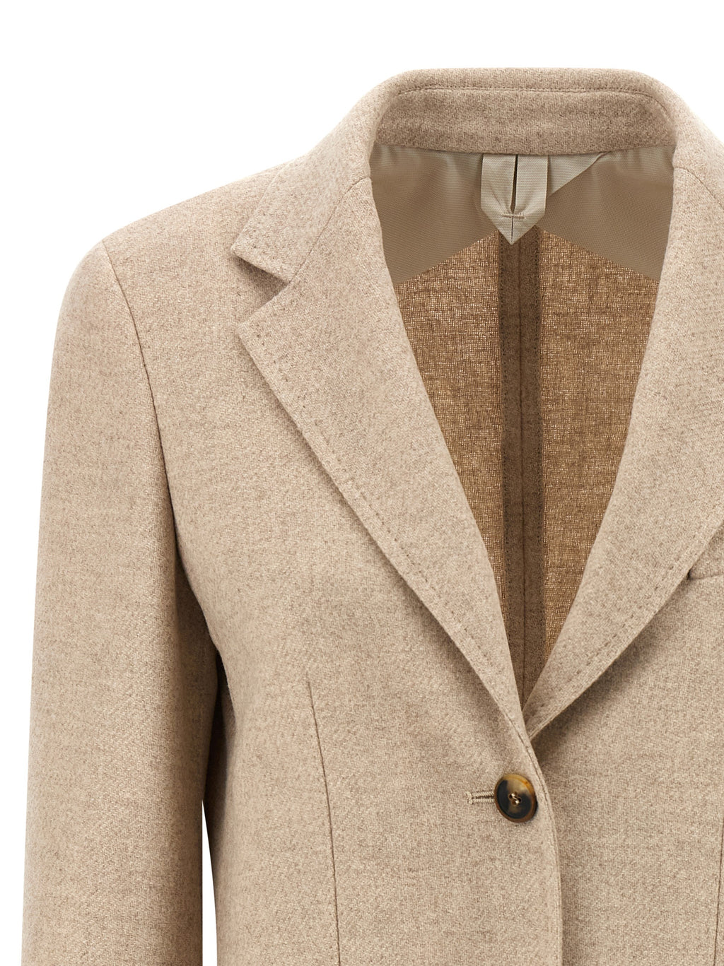 Beige Alpaca Leather Blazer