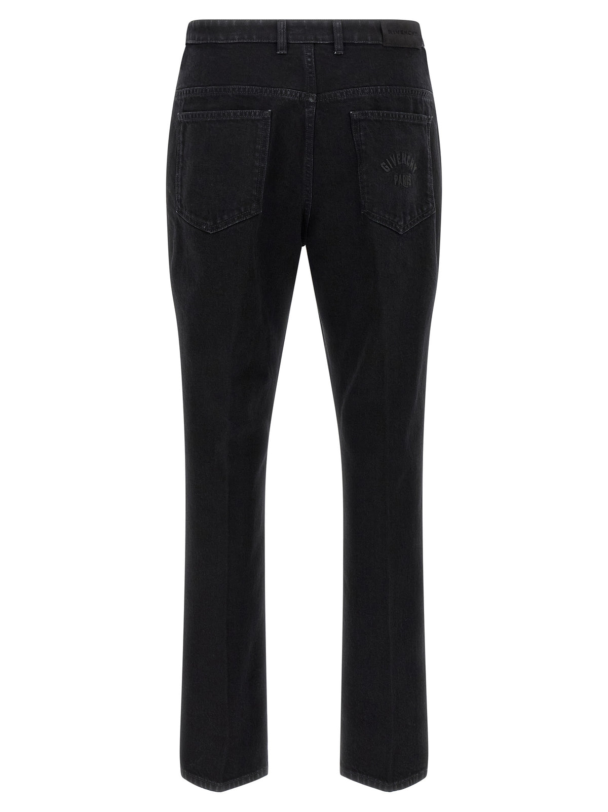 Black Cotton Straight-Leg Jeans