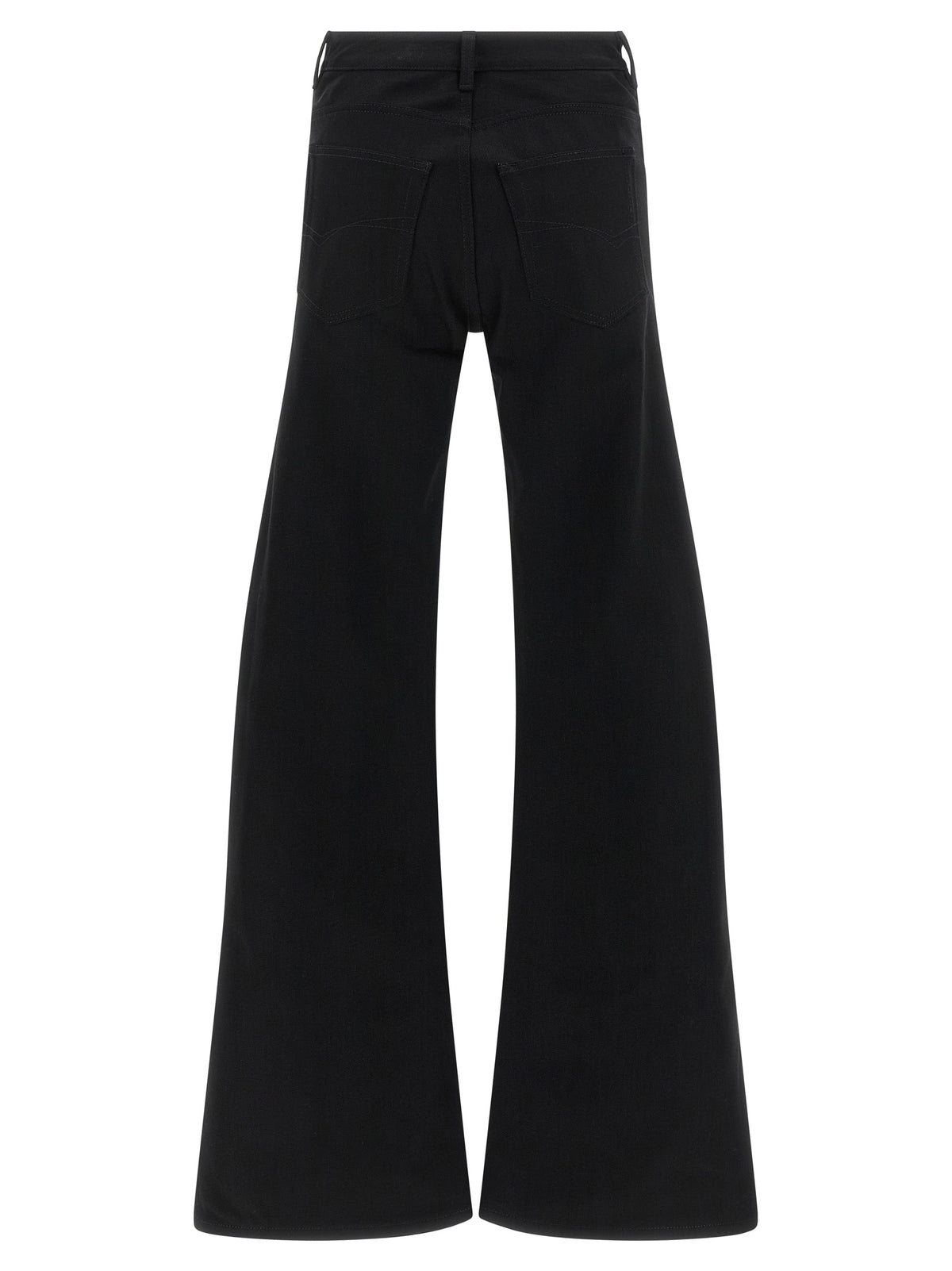Black Cotton Flared Jeans