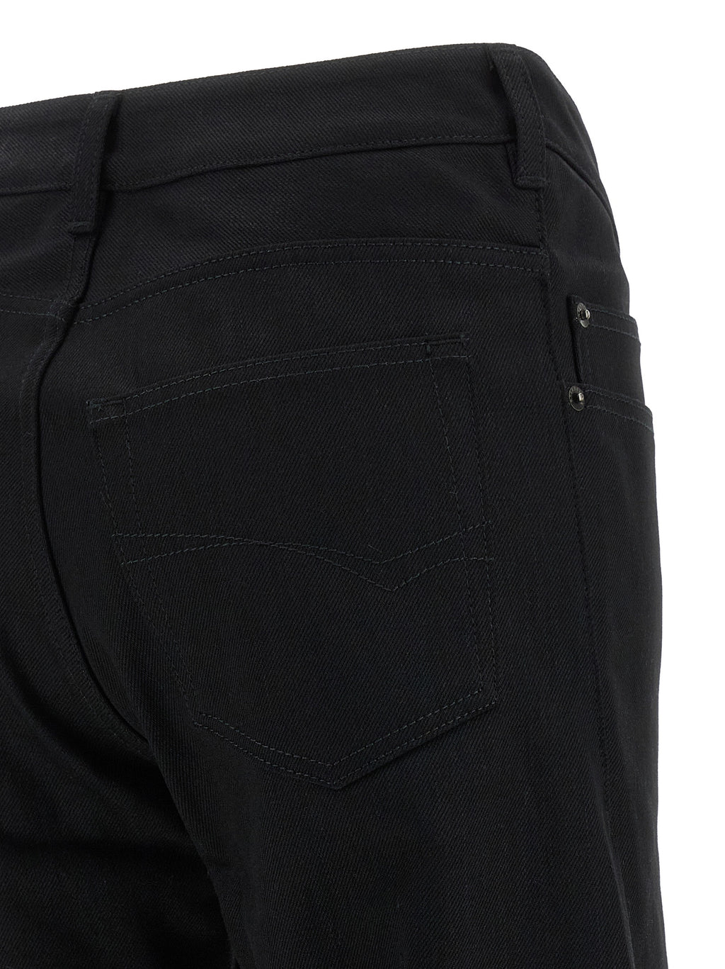Black Cotton Flared Jeans