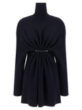 Blue Wool Short Dress