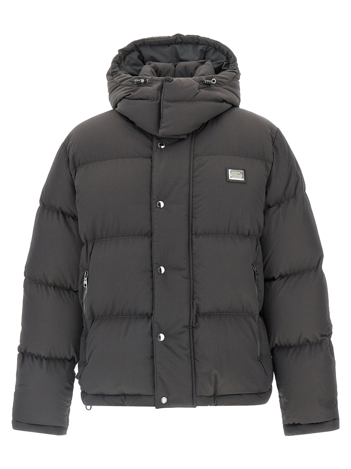 Gray Polyamide Full-Length Jacket