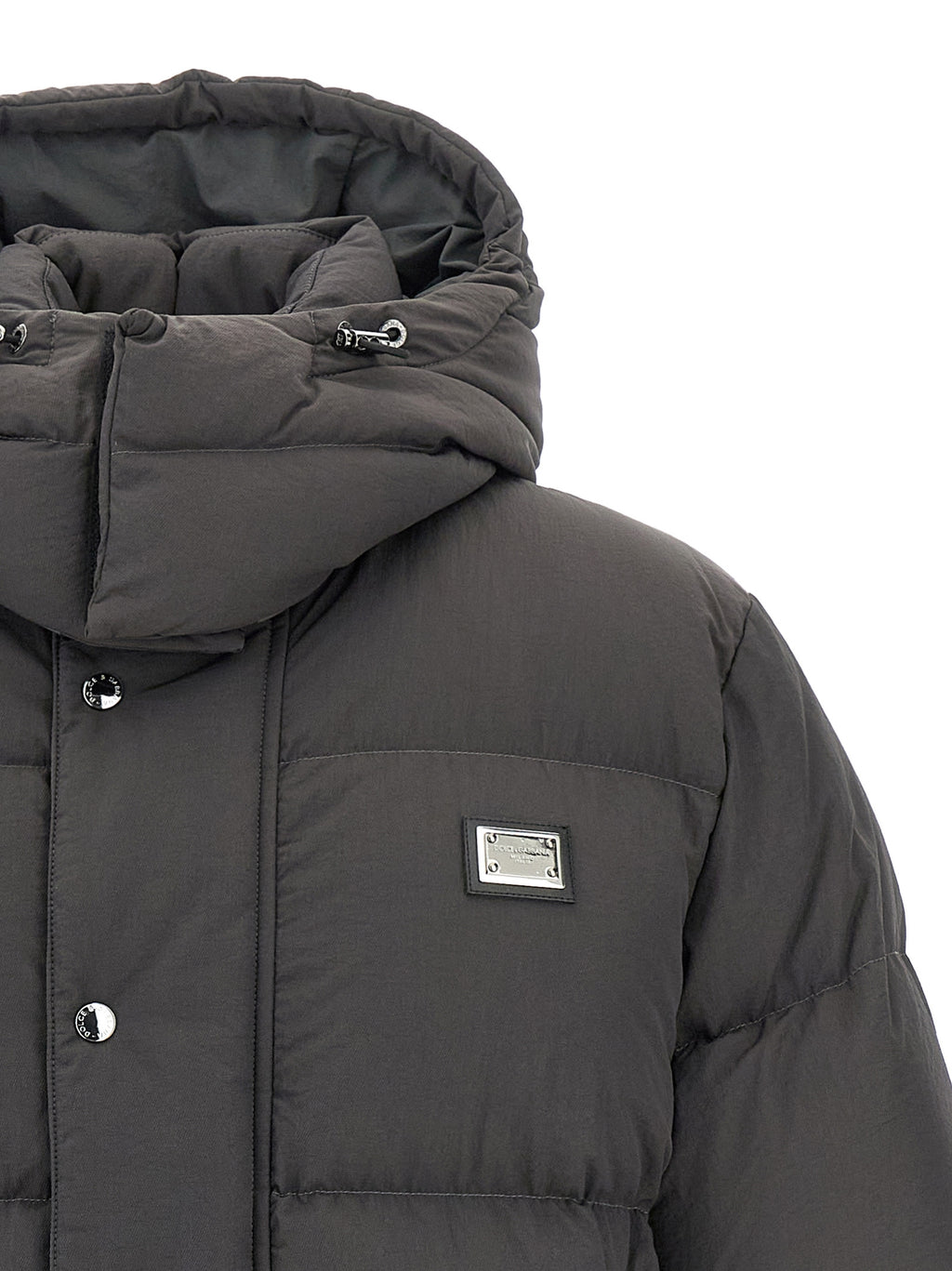 Gray Polyamide Full-Length Jacket