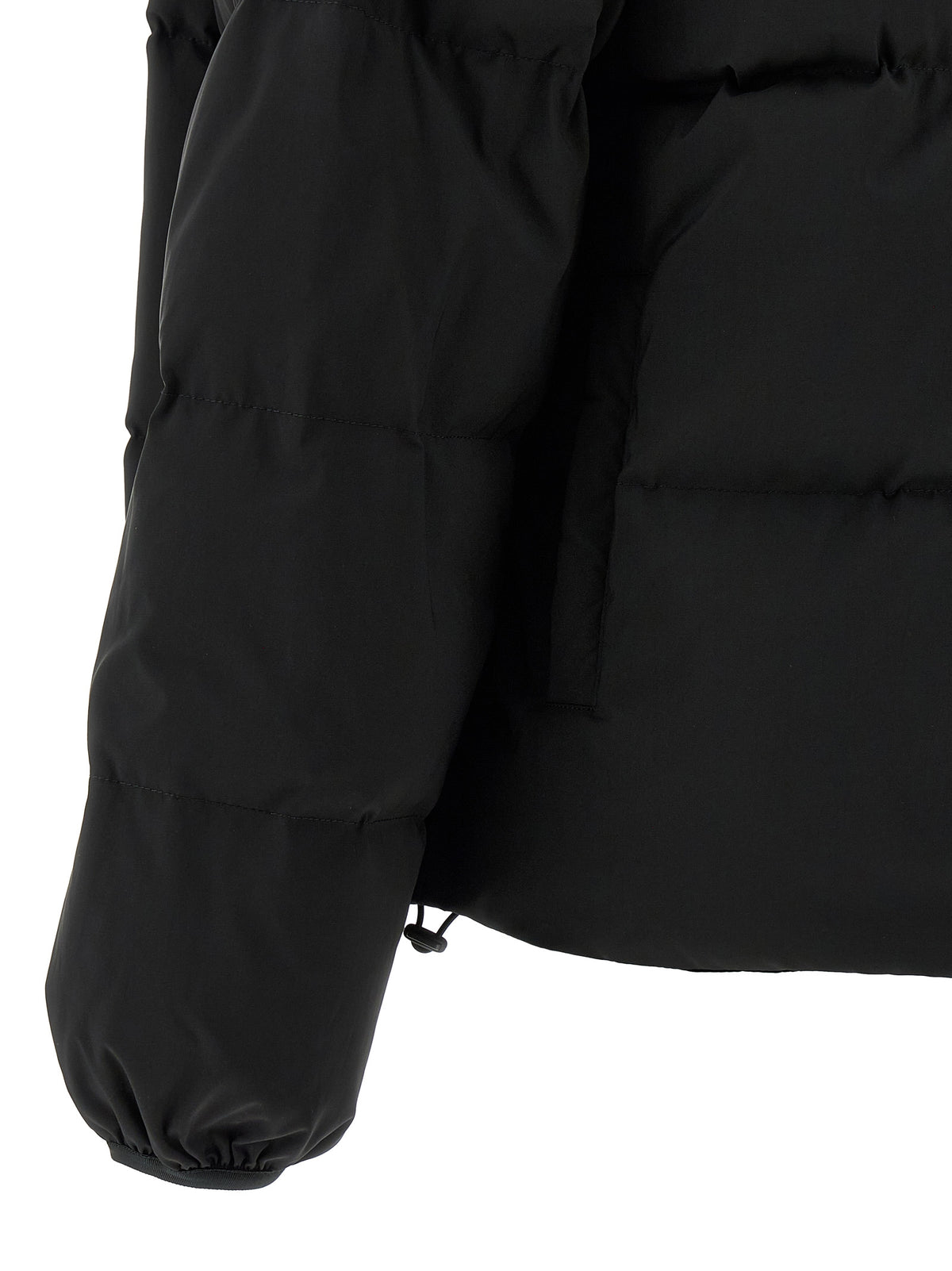 Black Polyester Full-Length Jacket