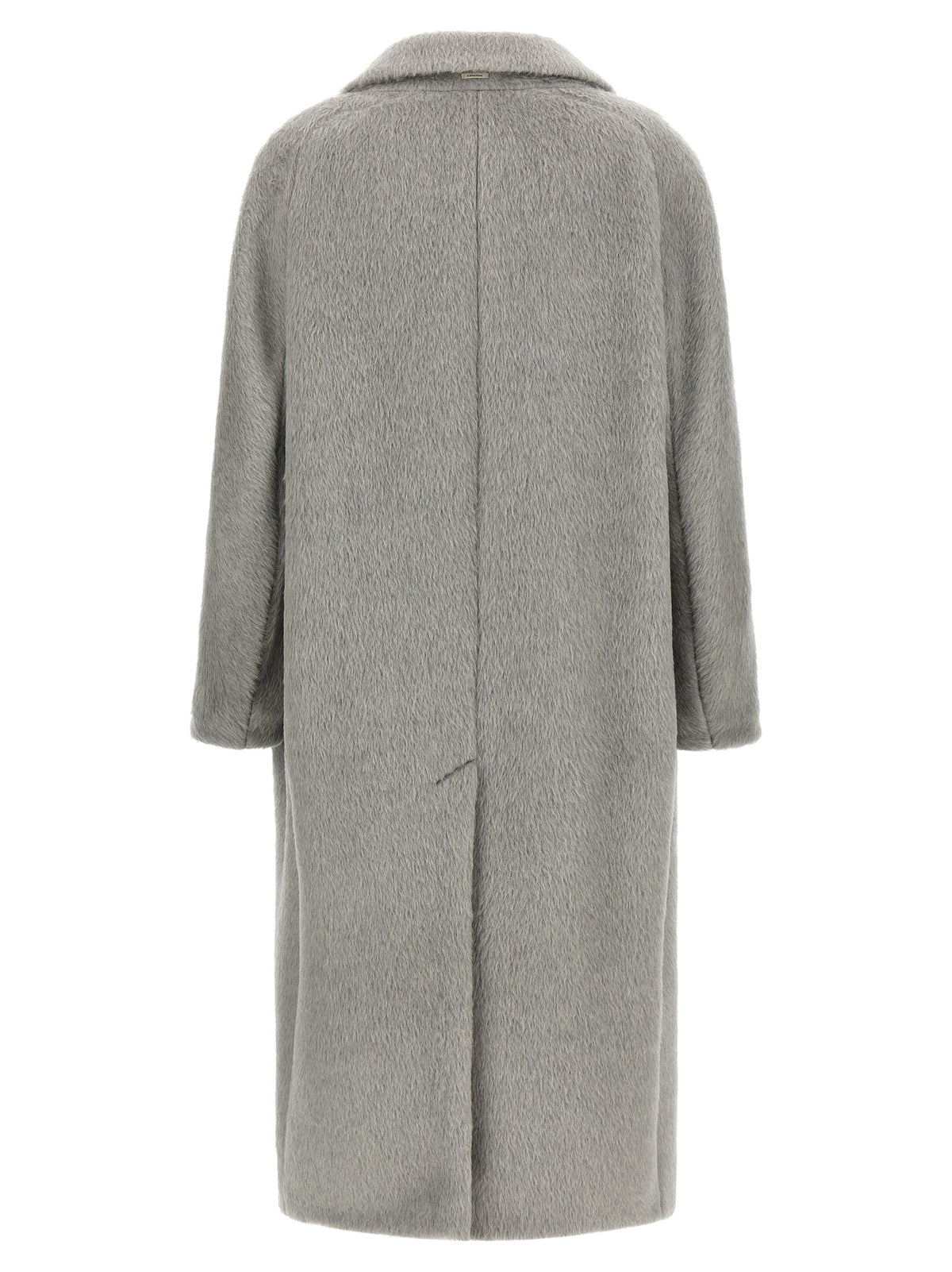 Gray Alpaca Leather Coat