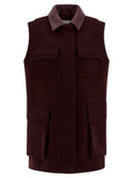 Bordeaux Virgin Wool Sleeveless Jacket