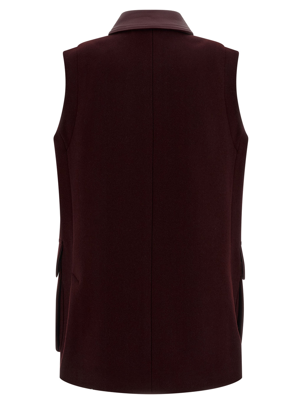 Bordeaux Virgin Wool Sleeveless Jacket