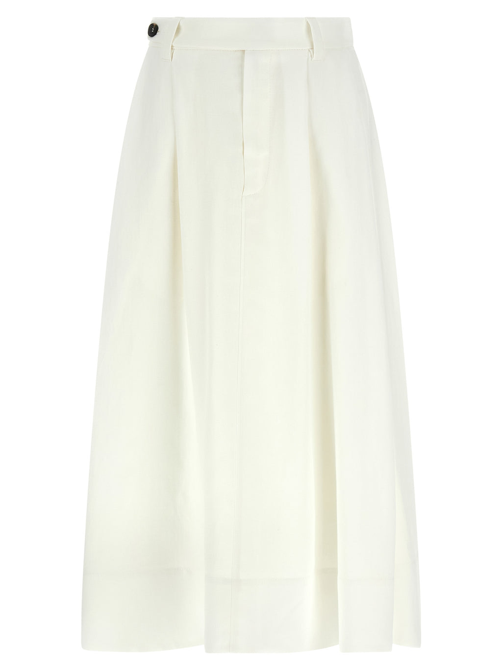White Viscose Midi Skirt