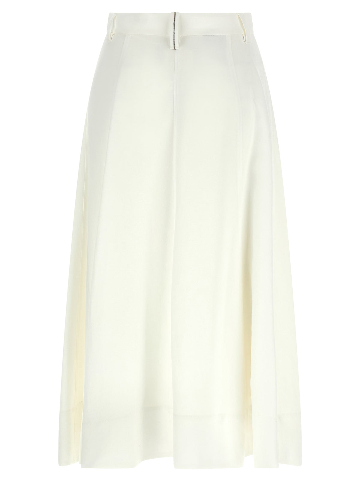 White Viscose Midi Skirt