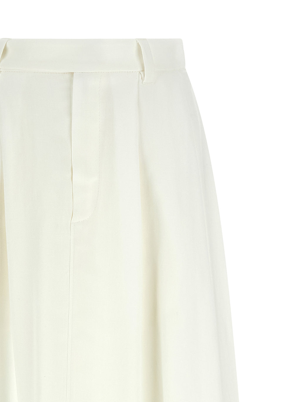 White Viscose Midi Skirt